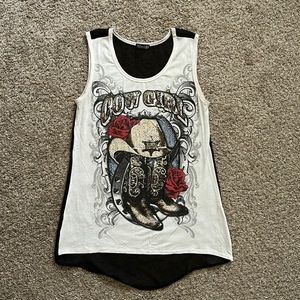 Tank top with sequins